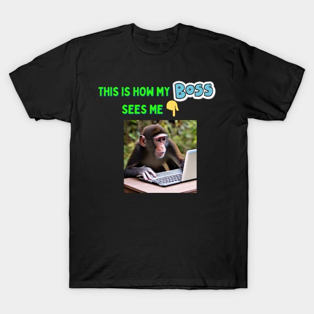 Fun Take on Boss & Employee Relationship - Monkey Meme, employee meme T-Shirt by ViralAlpha